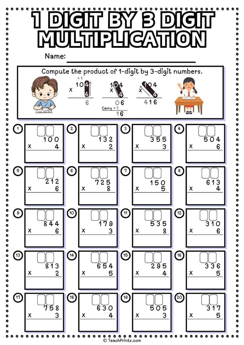 1 Digit By 3 Digit Multiplication Worksheets Teach Prints 2 Digit Multiplication Made Simple Worksheets That Actually Work Caffeine Queen Teacher