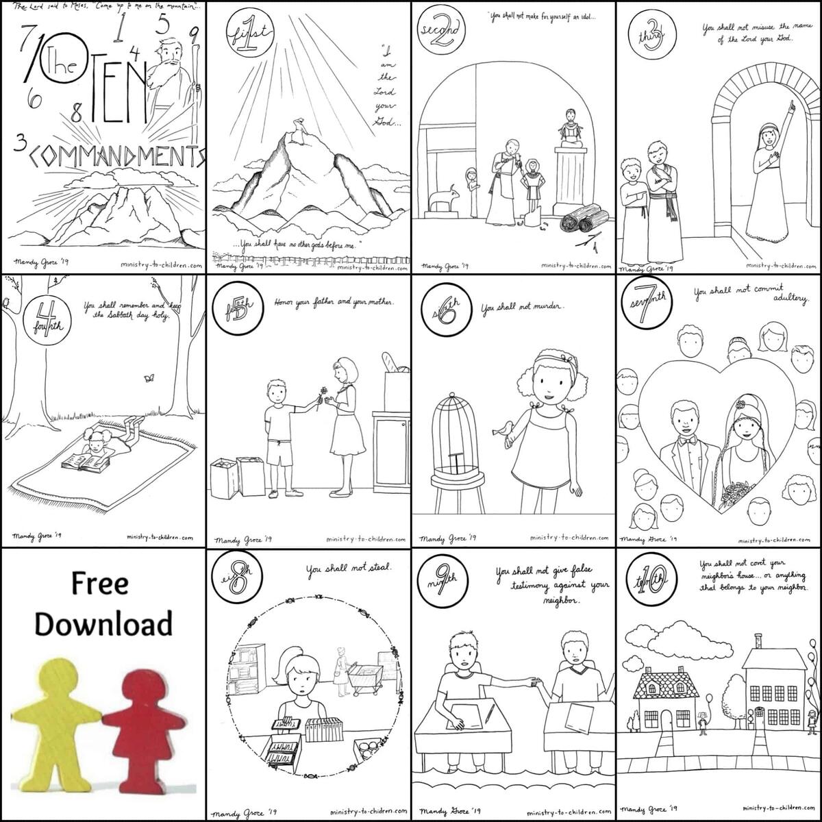 10 Commandments Coloring Book Free Printable PDF Pages For Kids 17 10 Commandments Blank Worksheet