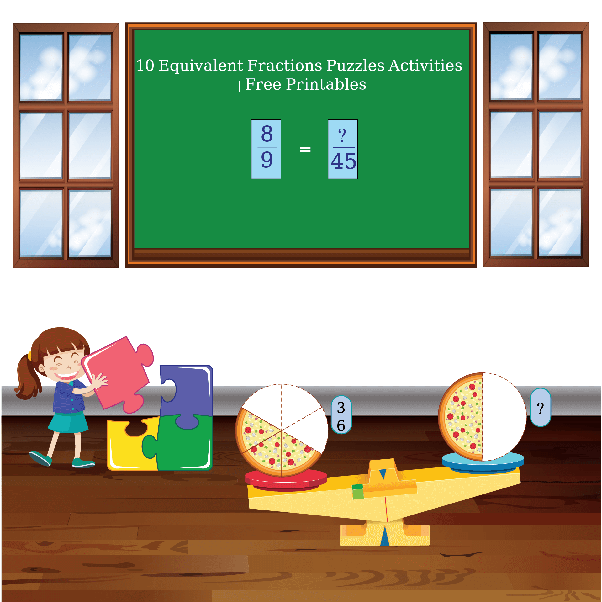 10 Free Equivalent Fractions Puzzles Worksheets