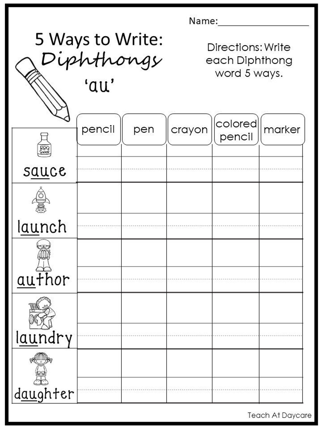 Diphthong Worksheet Freebie Made By Teachers