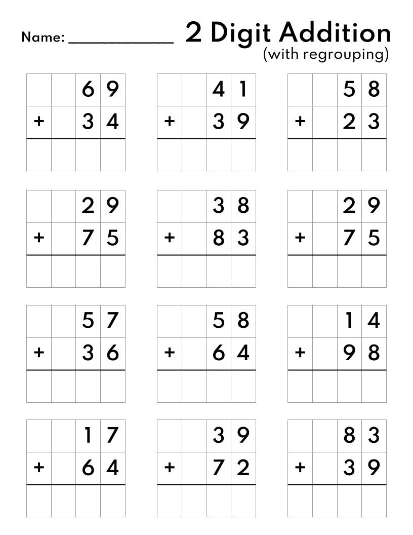 2 Digit Subtraction With Regrouping Number Math Worksheets For Grade 1 2 3 Made By Teachers