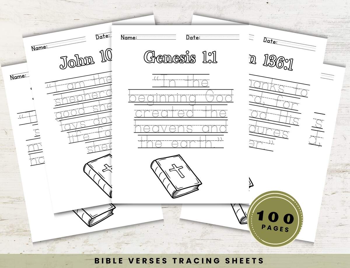 100 Bible Verses Tracing Sheets Teach Bible Verses Kids Bible Practice Sunday School Activity Activity Worksheets Dot To Dot Etsy Israel