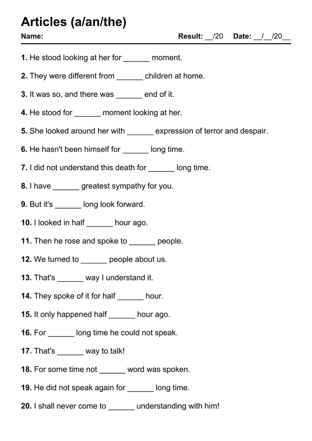 101 Articles PDF Worksheets With Answers 2145 Exercises Grammarism 101 Articles PDF Worksheets With Answers 2145 Exercises Grammarism