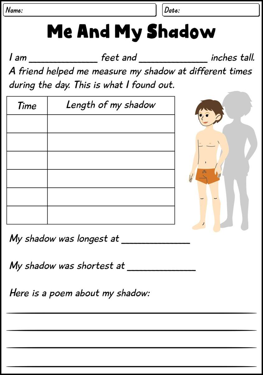 11 My Shadow Worksheet Free PDF At Worksheeto