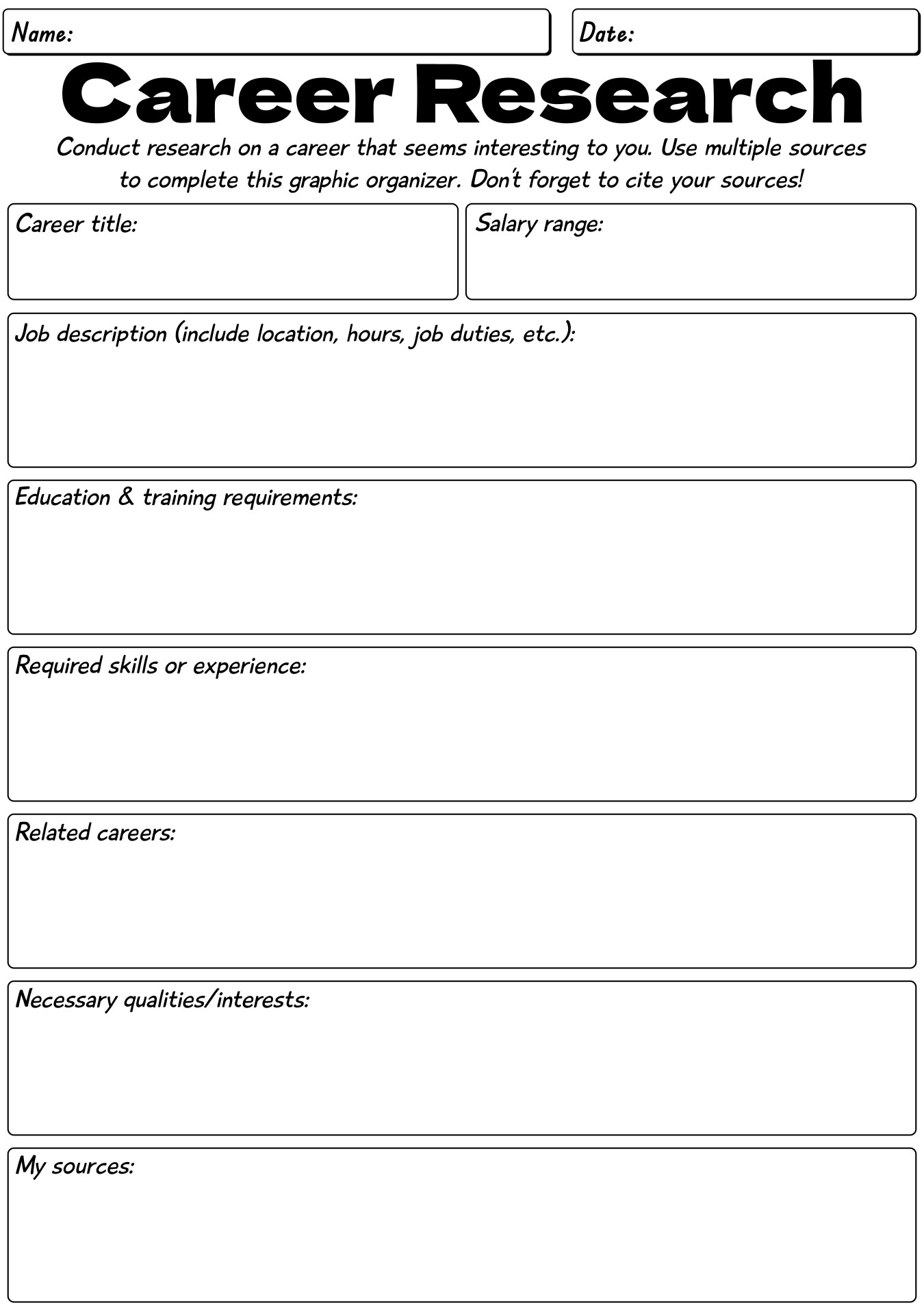 12 Career Exploration Printable Worksheets Free PDF At Worksheeto