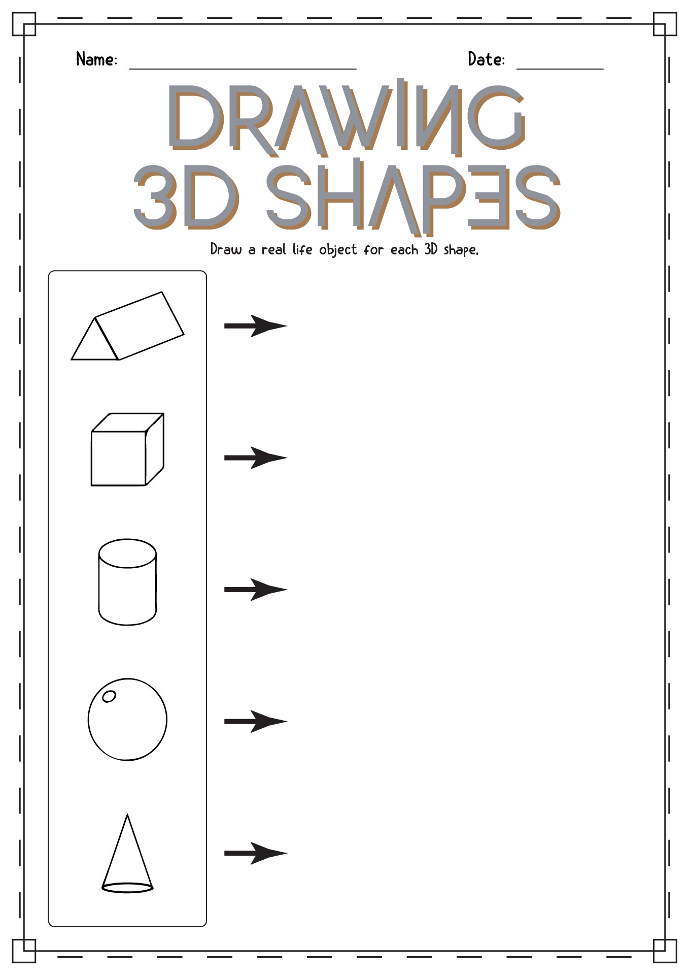 13 Drawing Shapes Worksheets Free PDF At Worksheeto 3D Shapes Worksheets K12 Math Worksheets