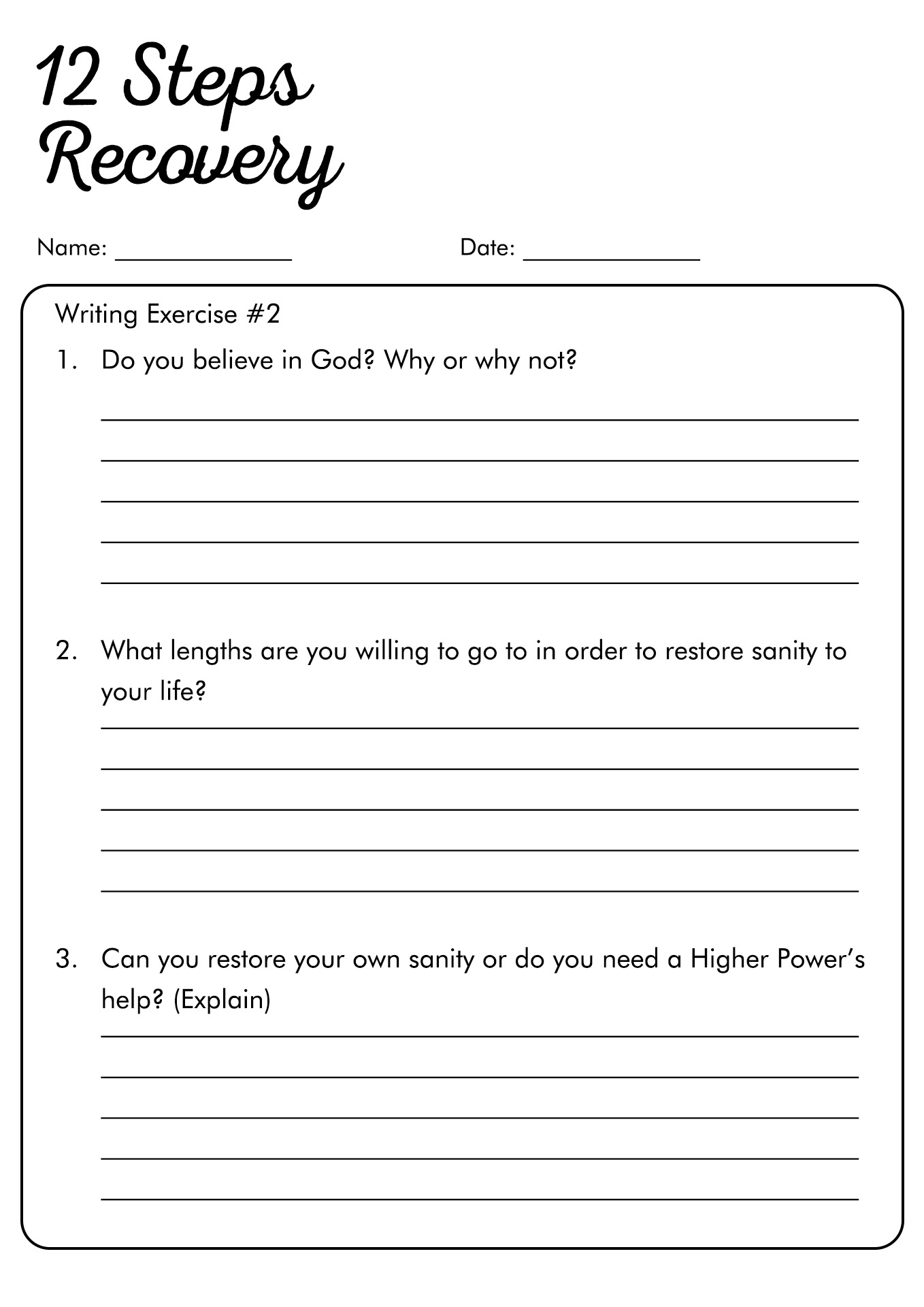15 12 Step Recovery Worksheets Free PDF At Worksheeto Narcotics Anonymous 12 Steps Worksheet Your Path To Recovery