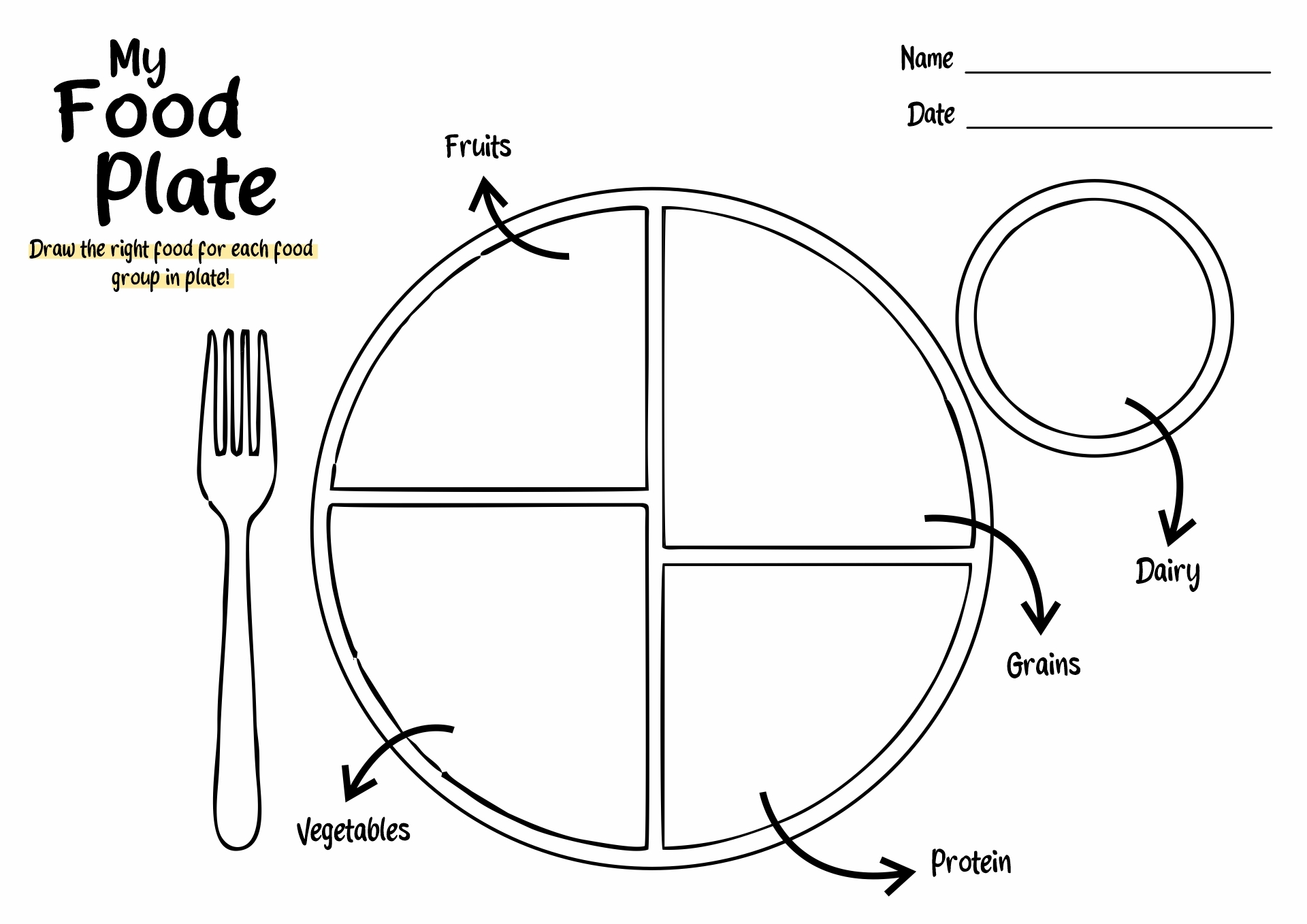 15 5 Food Groups Worksheet Free PDF At Worksheeto What Makes A Balanced Plate Healthy Eating Plate Template