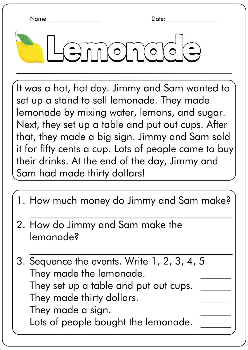 15 First Grade Reading Comprehension Worksheets Free PDF At Worksheeto 15 First Grade Reading Comprehension Worksheets Free PDF At Worksheeto