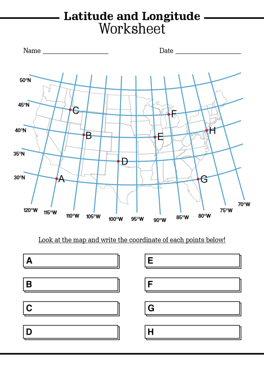 15 Latitude And Longitude Map Worksheet Free PDF At Worksheeto