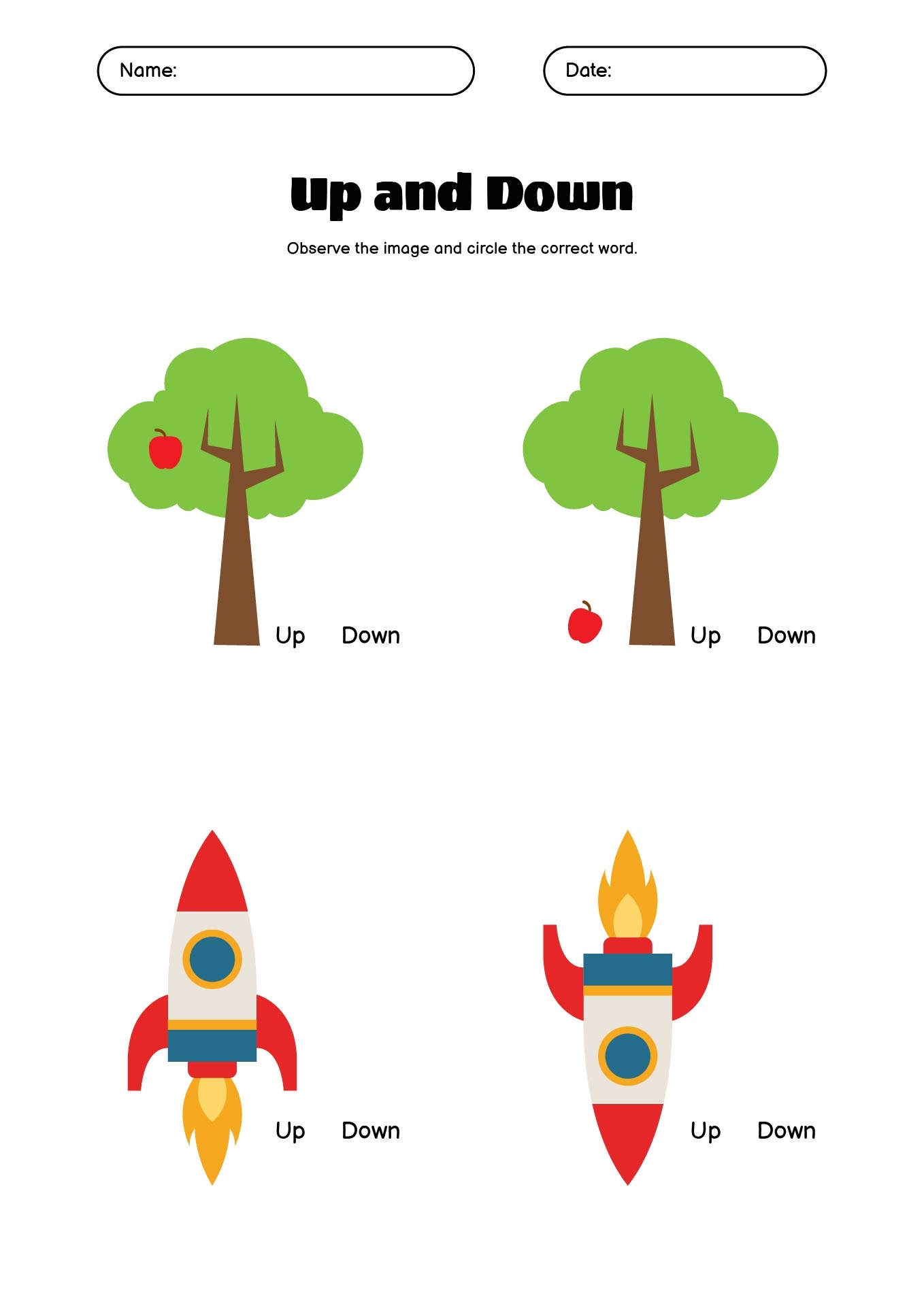 16 Up And Down Worksheets Preschool Free PDF At Worksheeto