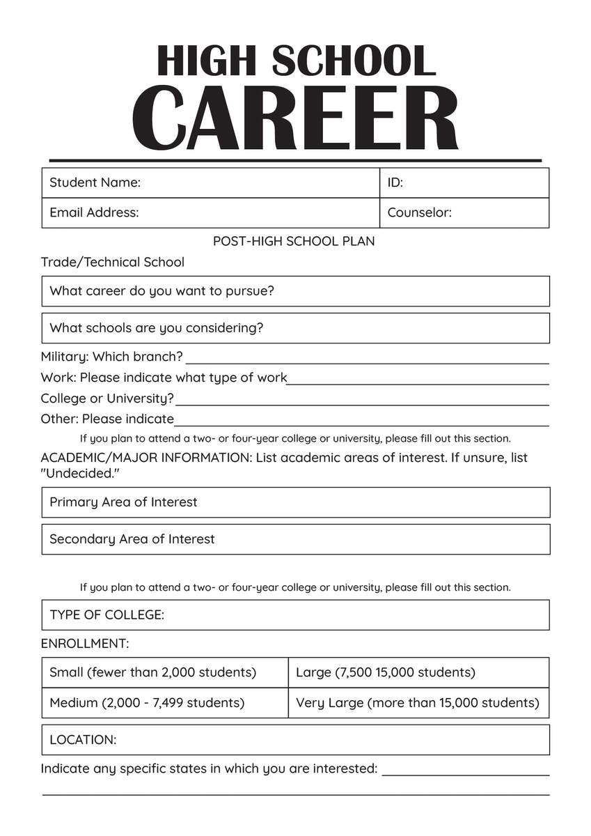 19 High School Student Information Worksheet Free PDF At Worksheets Library