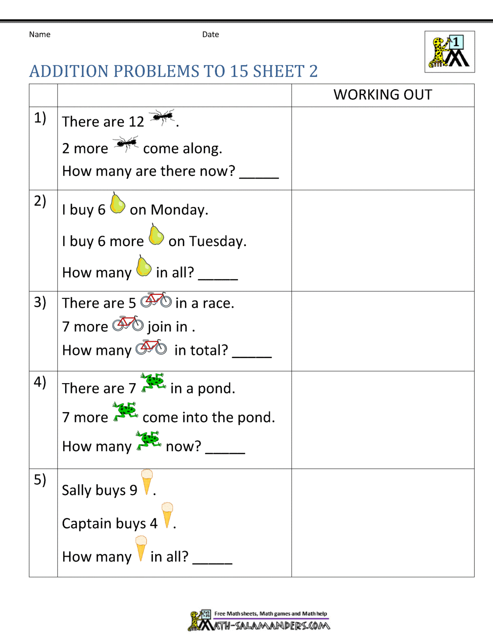 1st Grade Addition Word Problems Addition Word Problems Superstar Worksheets