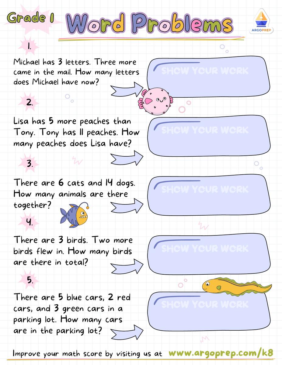 1st Grade Subtraction Word Problems Worksheets For Free ArgoPrep