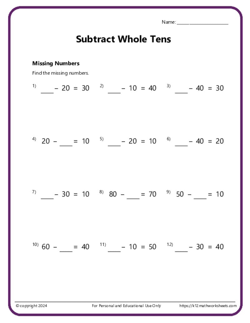1st Grade Subtraction Worksheets 1st Grade Subtraction Worksheets