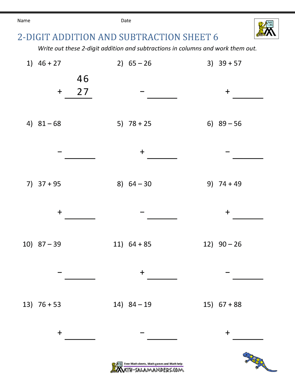 Double Digit Subtraction With Regrouping Borrowing K12 Math Worksheets