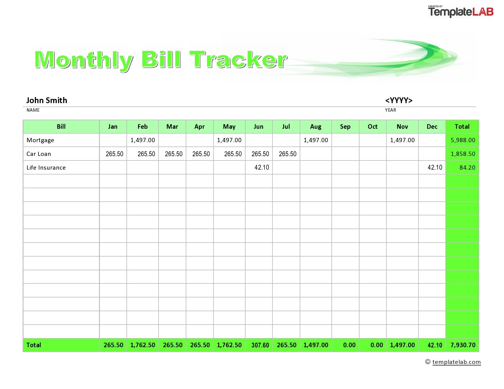 20 Free Bill Pay Checklists Bill Calendars PDF Word Excel Worksheets Library