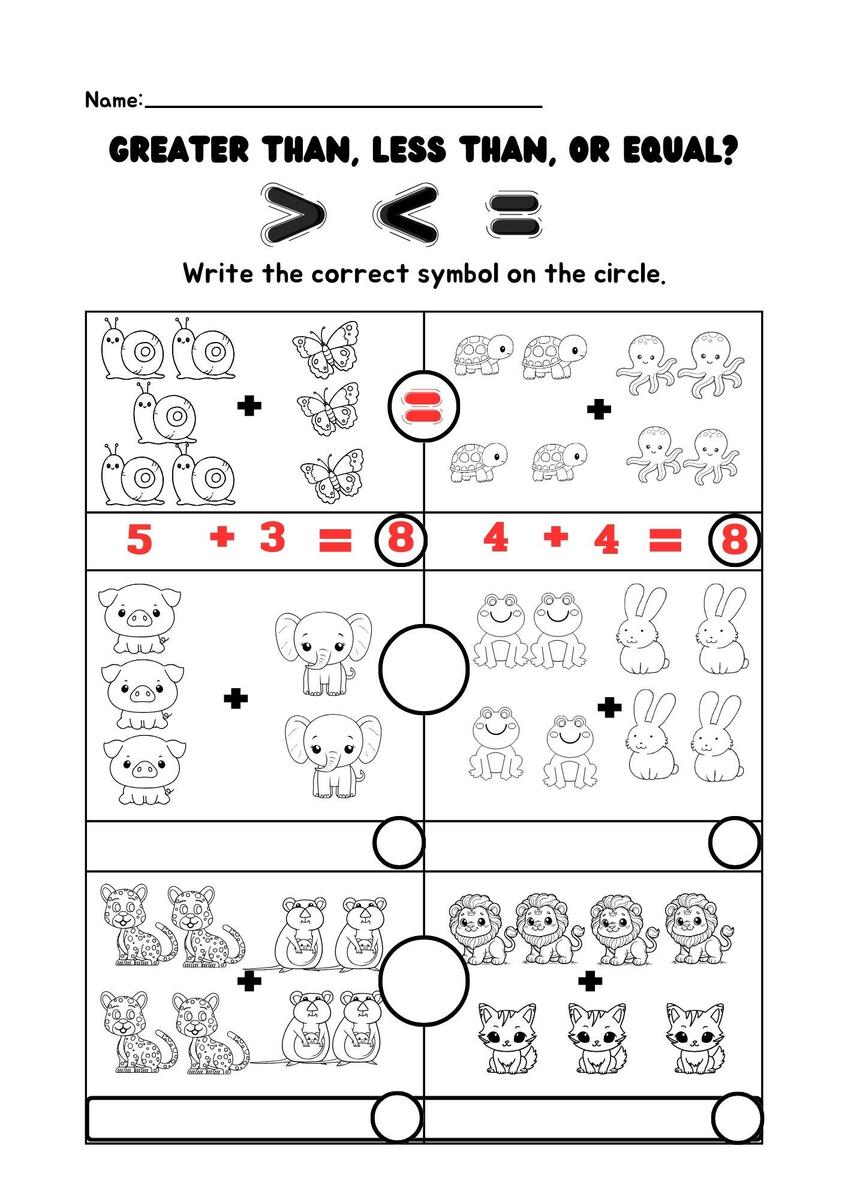 20 Printable Greater Than Less Than Equal To Worksheets Preschool 3rd Grade Math Etsy 20 Printable Greater Than Less Than Equal To Worksheets Preschool 3rd Grade Math Etsy