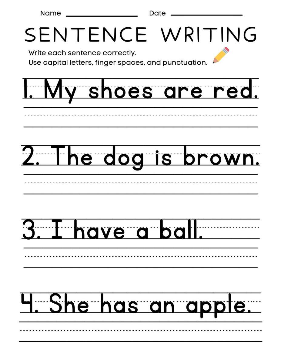 25 Printable Sentence Writing Worksheets Write The Sentence Worksheets Practice Writing Activity 1st 3rd Grade ELA Worksheets Etsy 1st Grade Worksheets Free PDFs And Printer Friendly Pages