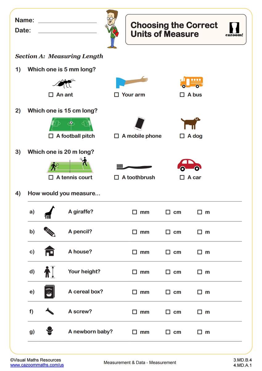 2nd Grade Measurement Data Worksheets PDF Printable Worksheets Cazoom Math