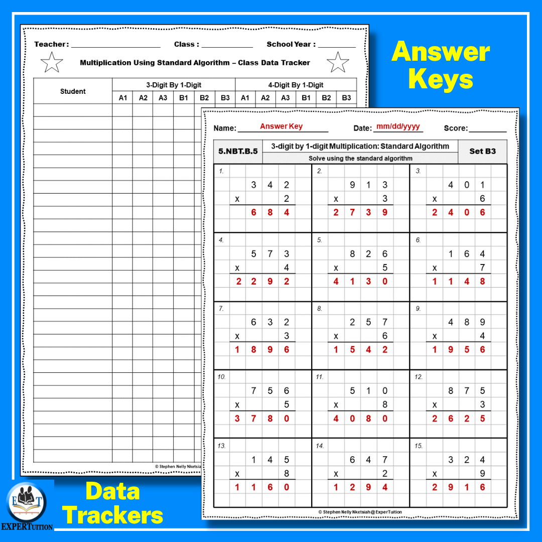 3 Digit By 1 Digit Standard Algorithm Multiplication Worksheets Made By Teachers 3 Digit By 1 Digit Standard Algorithm Multiplication Worksheets Made By Teachers