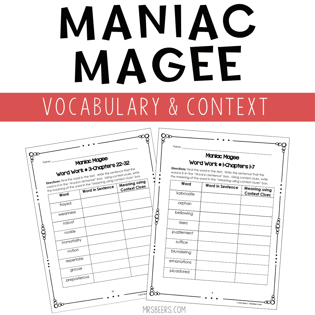 3 Maniac Magee Novel Study Activities I Use With My Students 3 Maniac Magee Novel Study Activities I Use With My Students