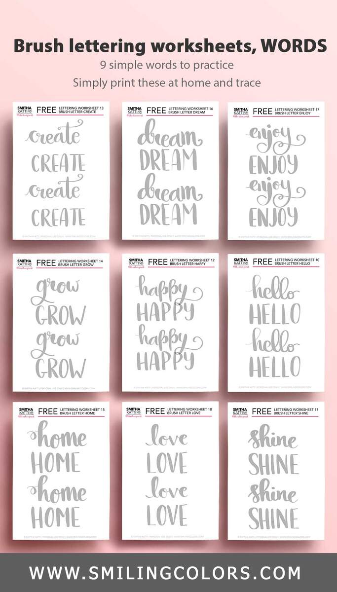 30 FREE Lettering Worksheets Print Start Practicing