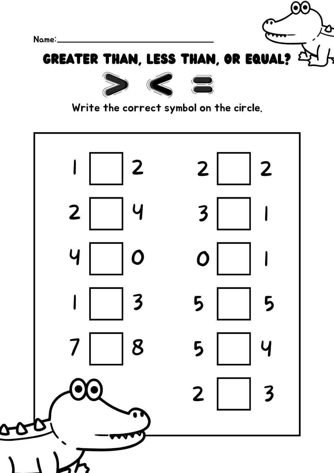 30 Printable Greater Than Less Than Equal To Worksheets Preschool 3rd Grade Math Etsy 30 Printable Greater Than Less Than Equal To Worksheets Preschool 3rd Grade Math Etsy