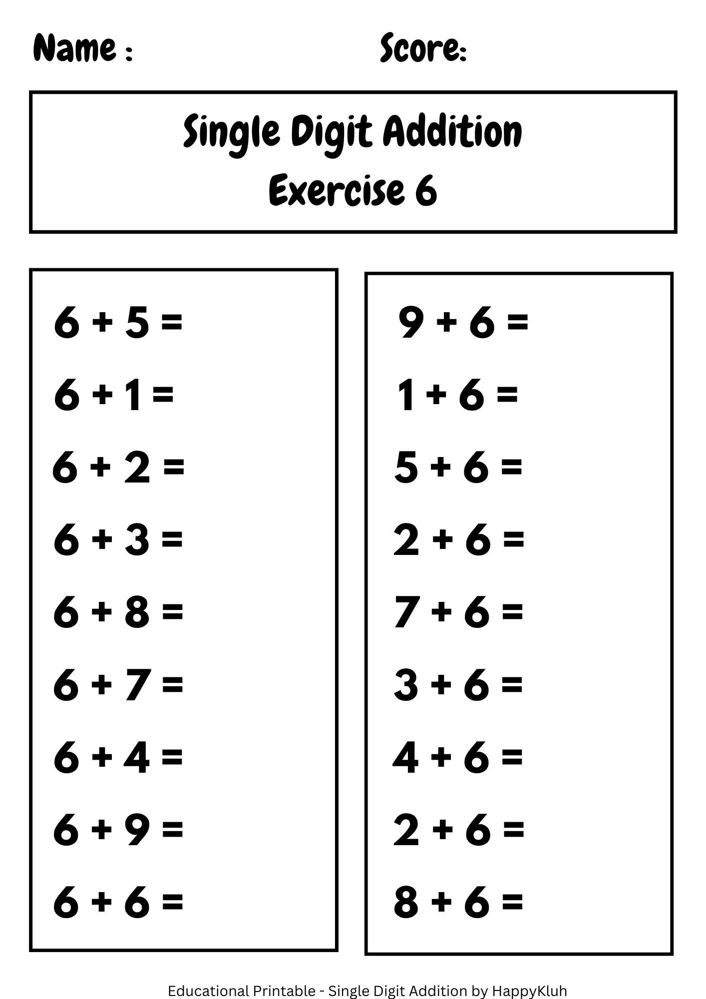 30 Printable Single Digit Addition Worksheets Preschool 2nd Grade Math Etsy 30 Printable Single Digit Addition Worksheets Preschool 2nd Grade Math Etsy