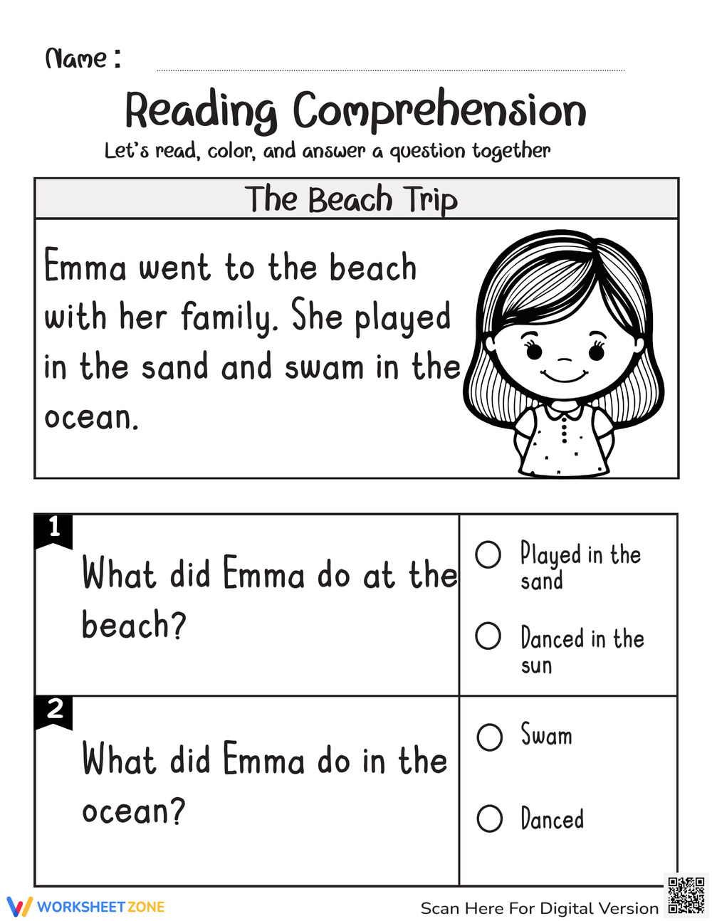 3rd Grade Level A Reading Comprehension Worksheets Printable