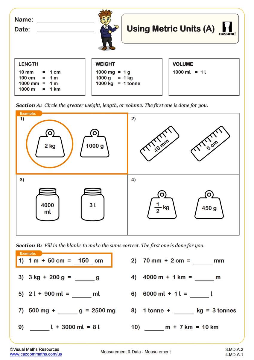 4 MD A 1 Worksheets Printable 4th Grade Math Worksheets Cazoom Math 4 MD A 1 Worksheets Printable 4th Grade Math Worksheets Cazoom Math