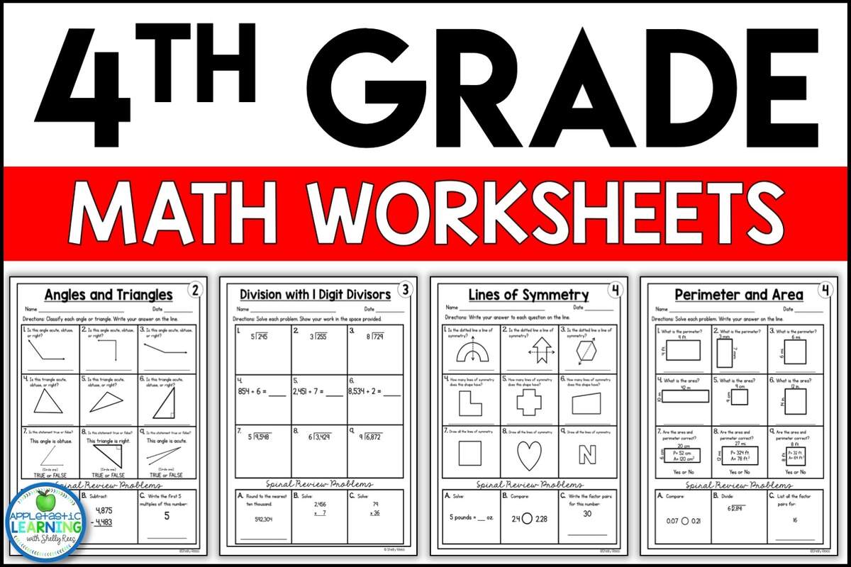 4th Grade Common Core Math Worksheets PRINTABLE Appletastic Learning 4th Grade Common Core Math Worksheets PRINTABLE Appletastic Learning