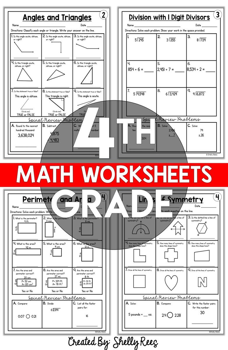 4th Grade Common Core Math Worksheets PRINTABLE Appletastic Learning Math Worksheets For Kindergarten 1st 2nd 3rd 4th Grade Rocket Math