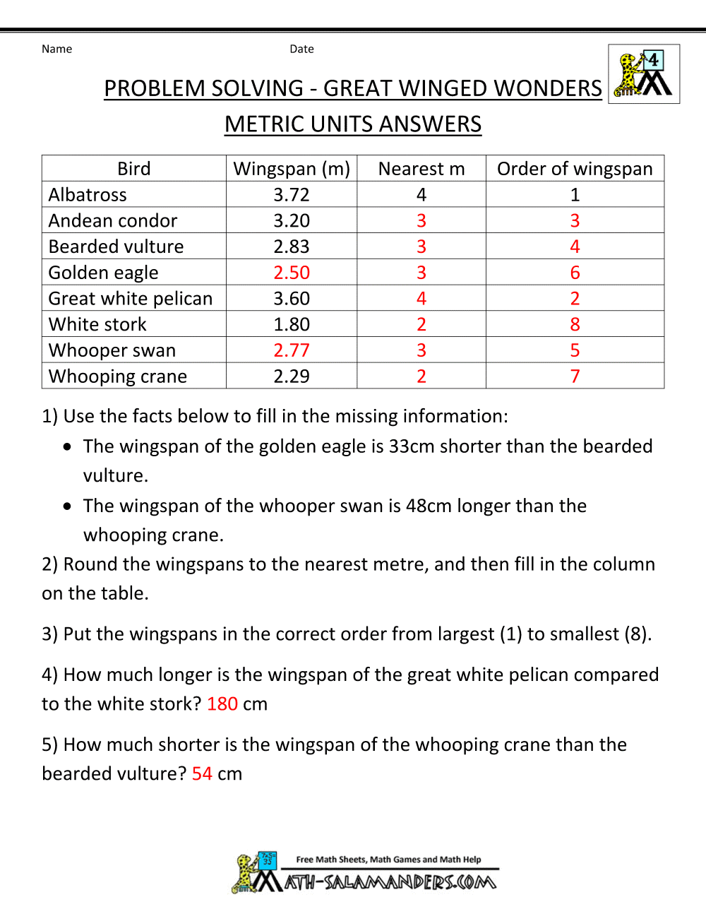 4th Grade Math Word Problems