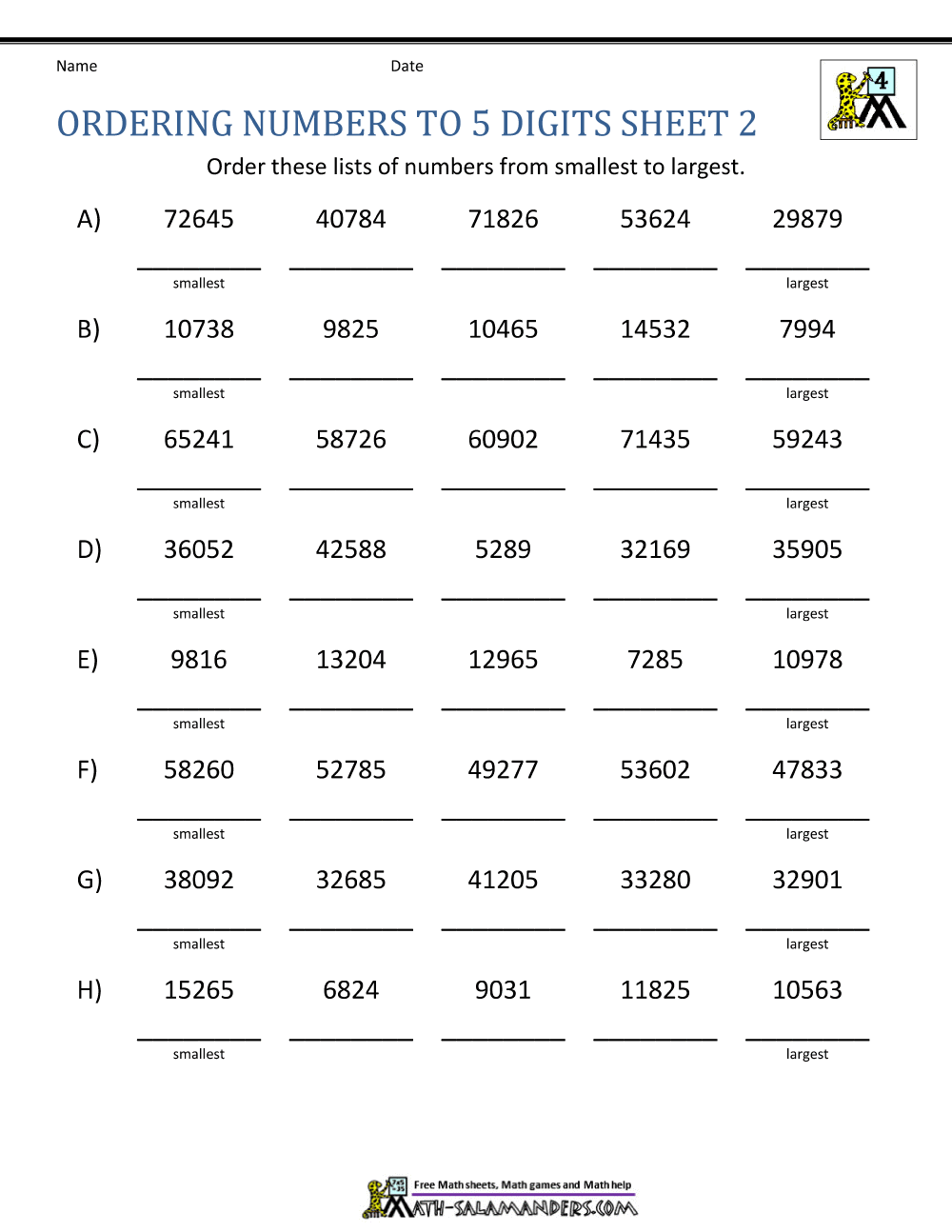 4th Grade Place Value Worksheets