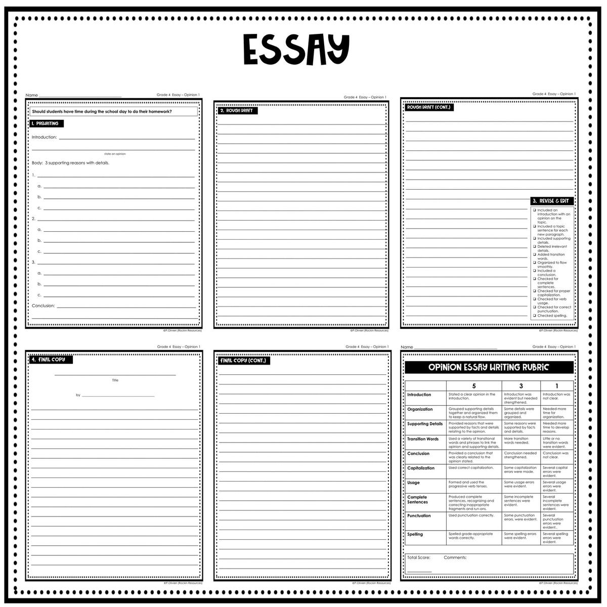 4th Grade Writing Prompts For Paragraph And Essay Writing Rockin Resources