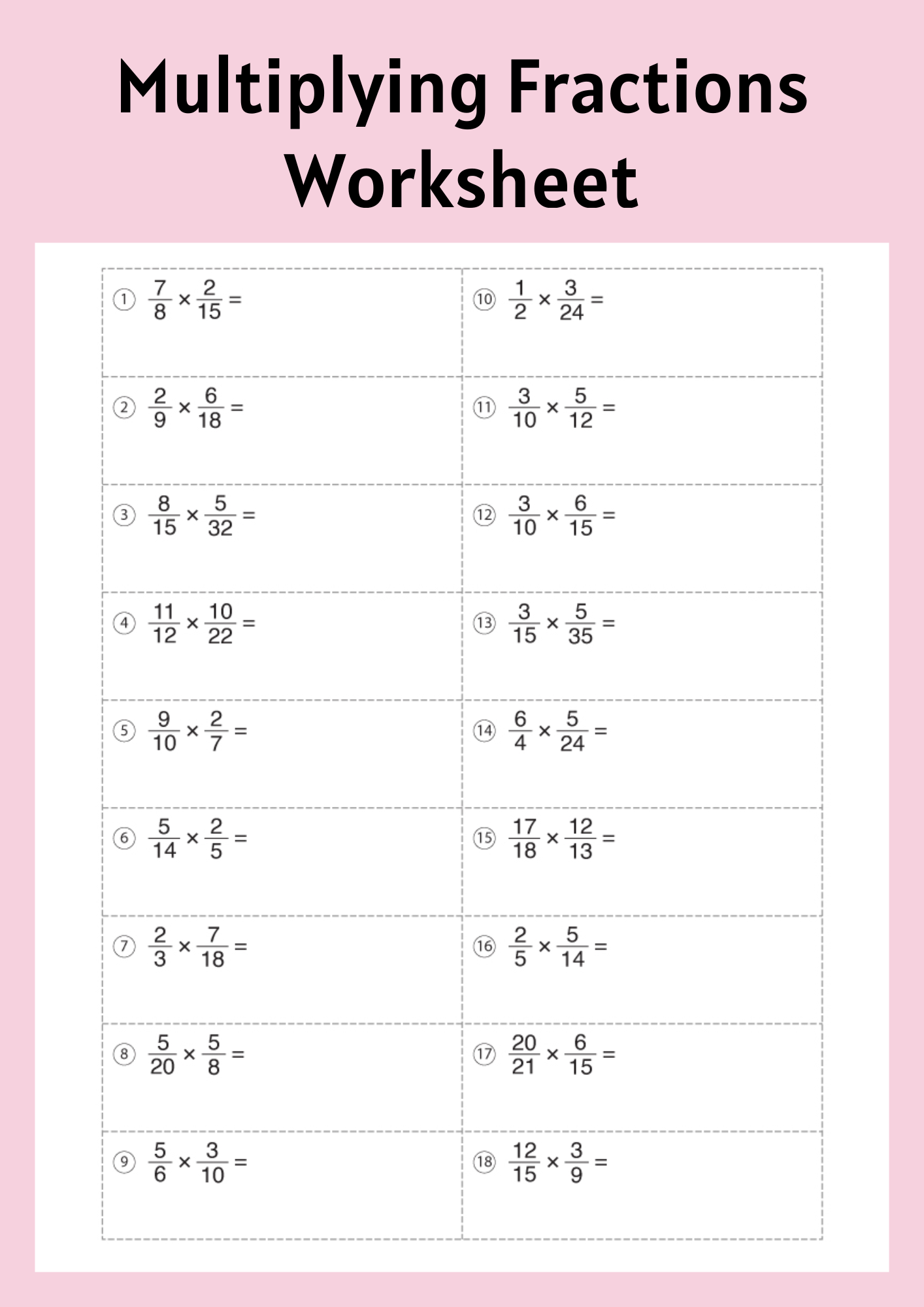 50 Free Printable Multiplying Fractions Worksheet To Download In PDF 50 Free Printable Multiplying Fractions Worksheet To Download In PDF