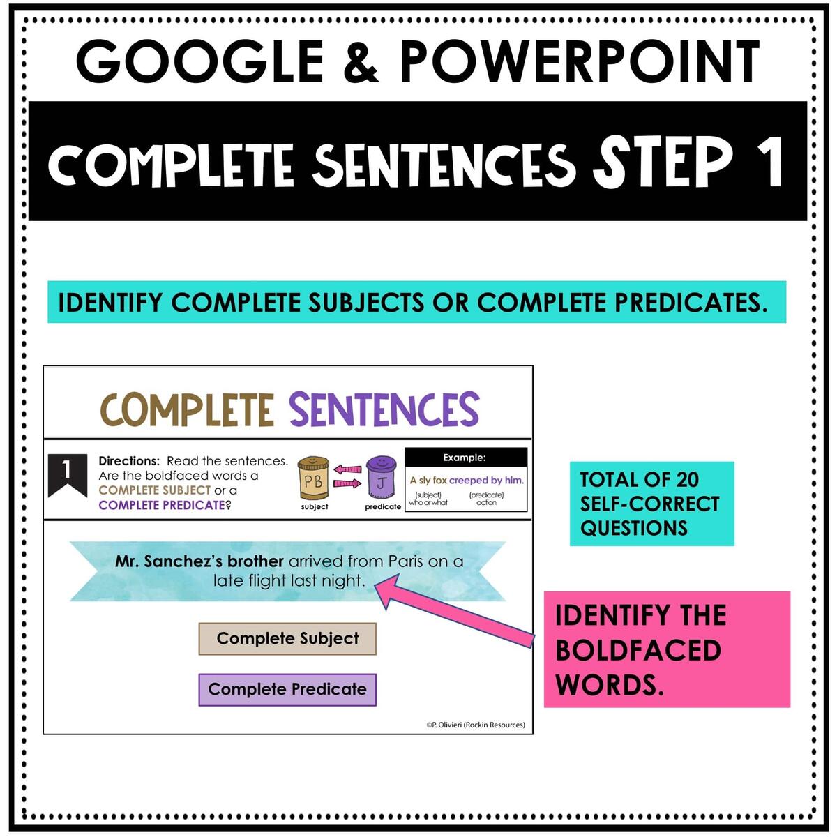 5th Grade Digital Step by Step Complete Sentences Practice Rockin Resources