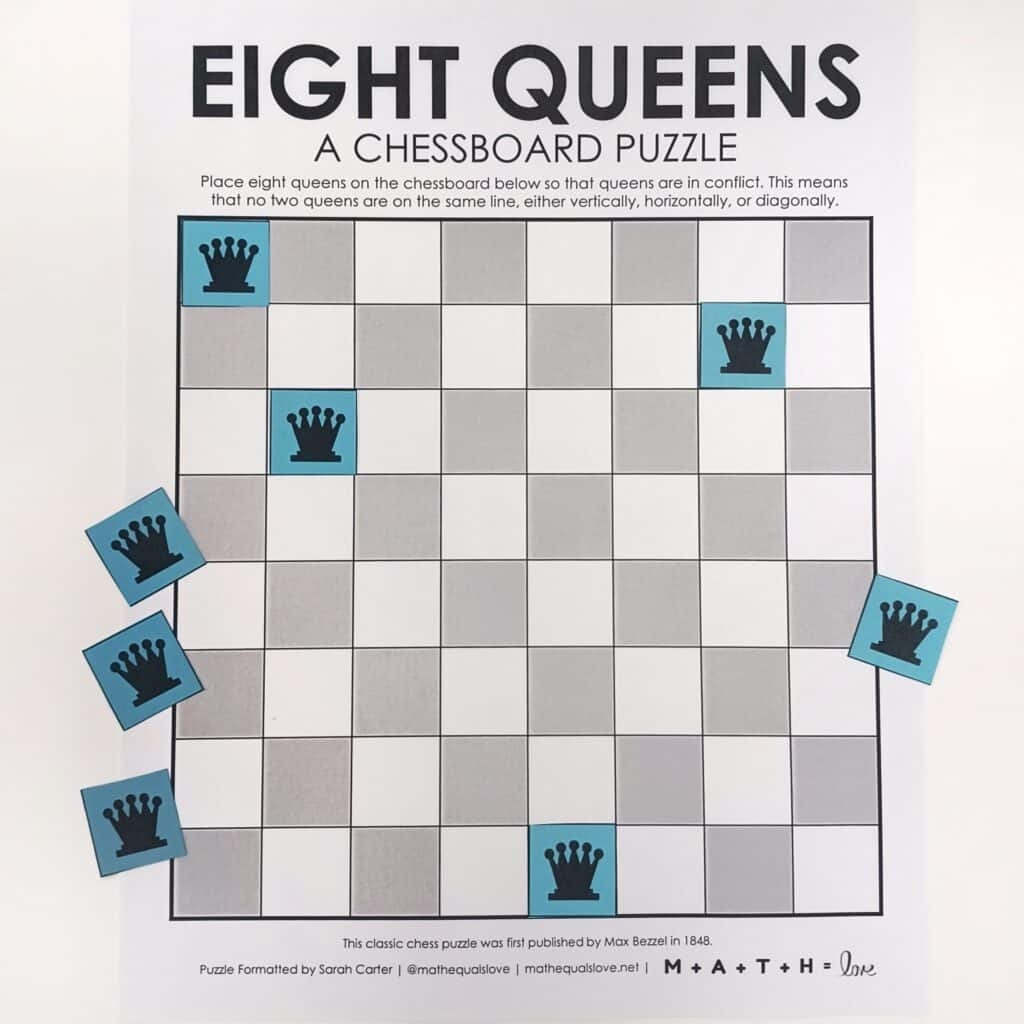 8 Queens Puzzle Free Printable PDF For The Classroom 8 Queens Puzzle Free Printable PDF For The Classroom