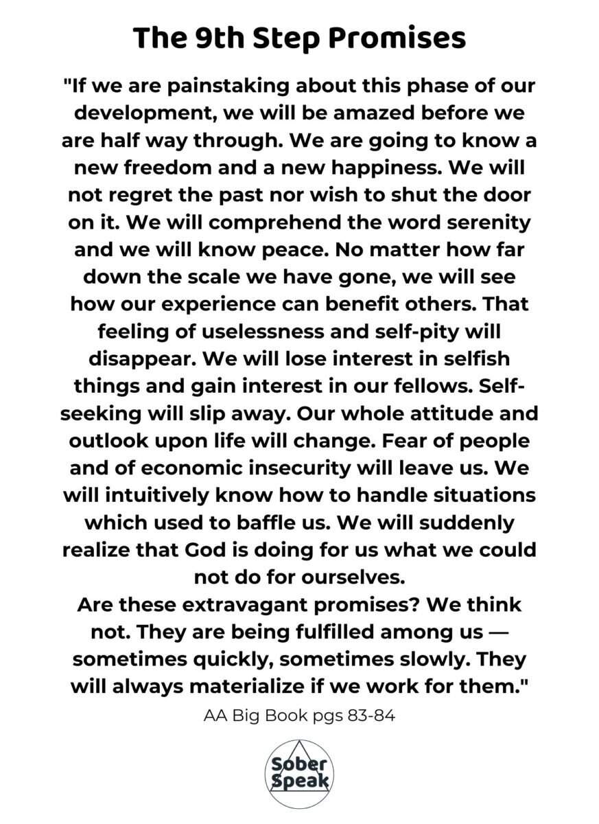 AA Promises Printable PDF Alcoholics Anonymous Sober Speak AA Promises Printable PDF Alcoholics Anonymous Sober Speak