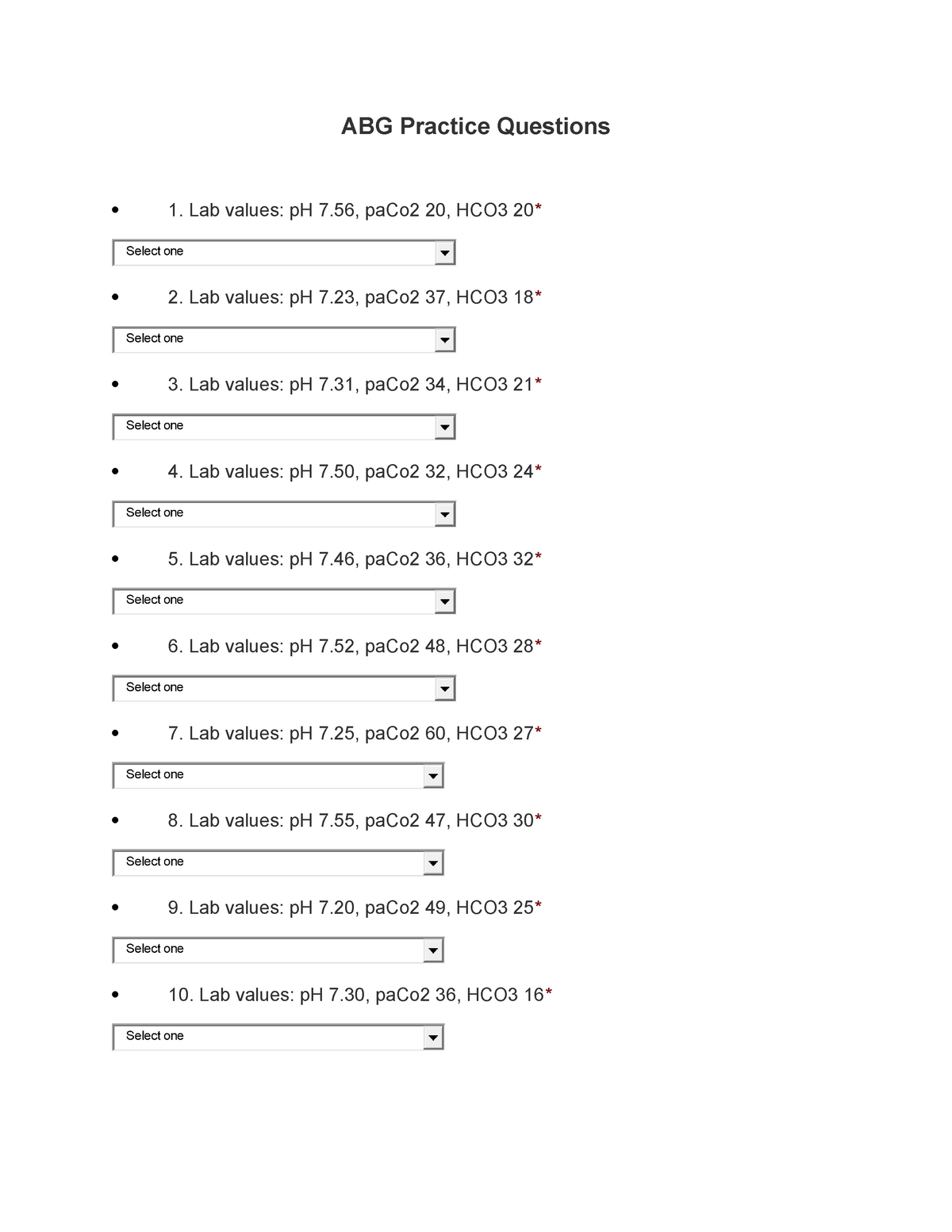 ABG Worksheet Acid Base Balance Wksh NUR 152 ECC Studocu Worksheets Library