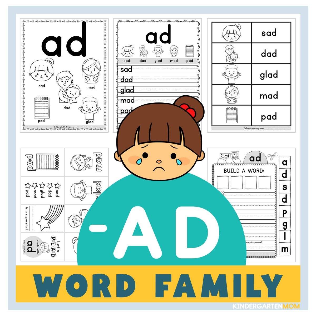 AD Word Family Worksheets Kindergarten Mom AD Word Family Worksheets The Teaching Aunt