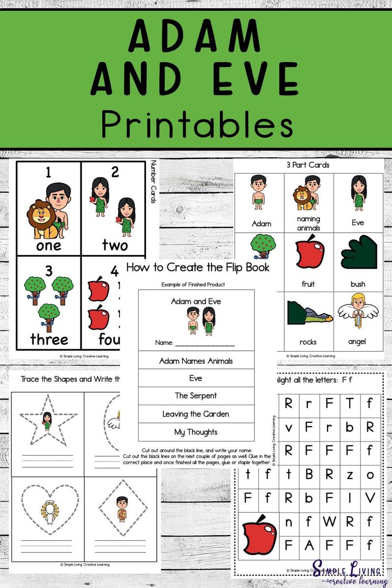 Adam And Eve Printables Simple Living Creative Learning Adam And Eve Craft Printable Printable Party Favors