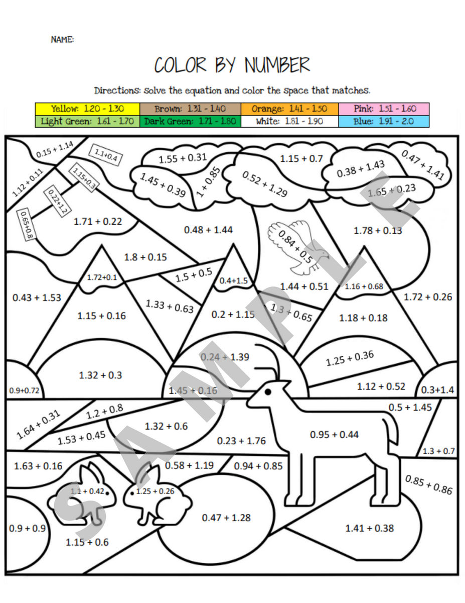 Adding Decimals Tenths And Hundredths Place Coloring Activity Worksheet For K 5 Teachers And Students In The Math Classroom Classful Adding Decimals Tenths And Hundredths Place Coloring Activity Worksheet For K 5 Teachers And Students In The Math Classroom Classful