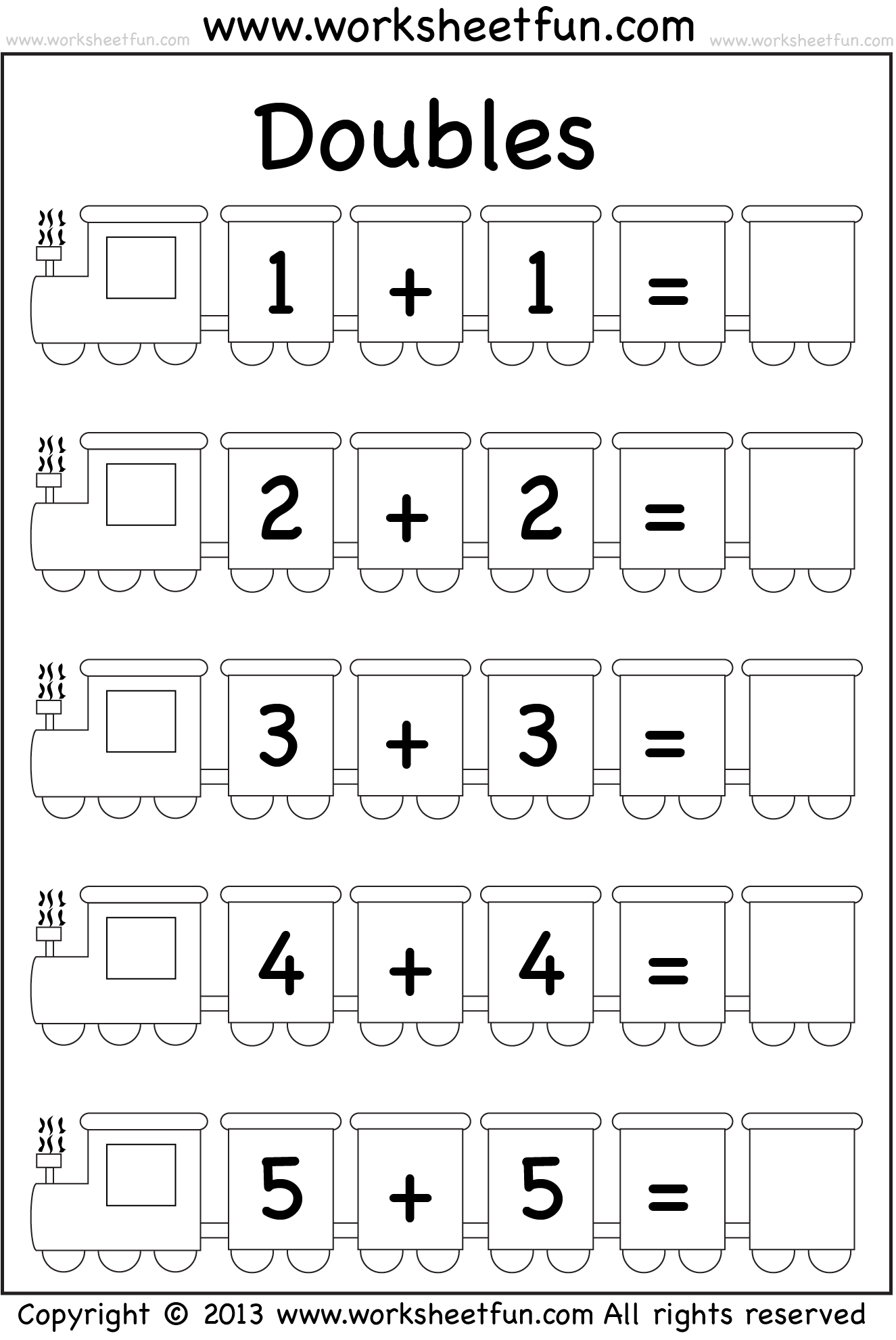 Addition Doubles 1 Worksheet FREE Printable Worksheets Worksheetfun Addition Doubles 1 Worksheet FREE Printable Worksheets Worksheets Library