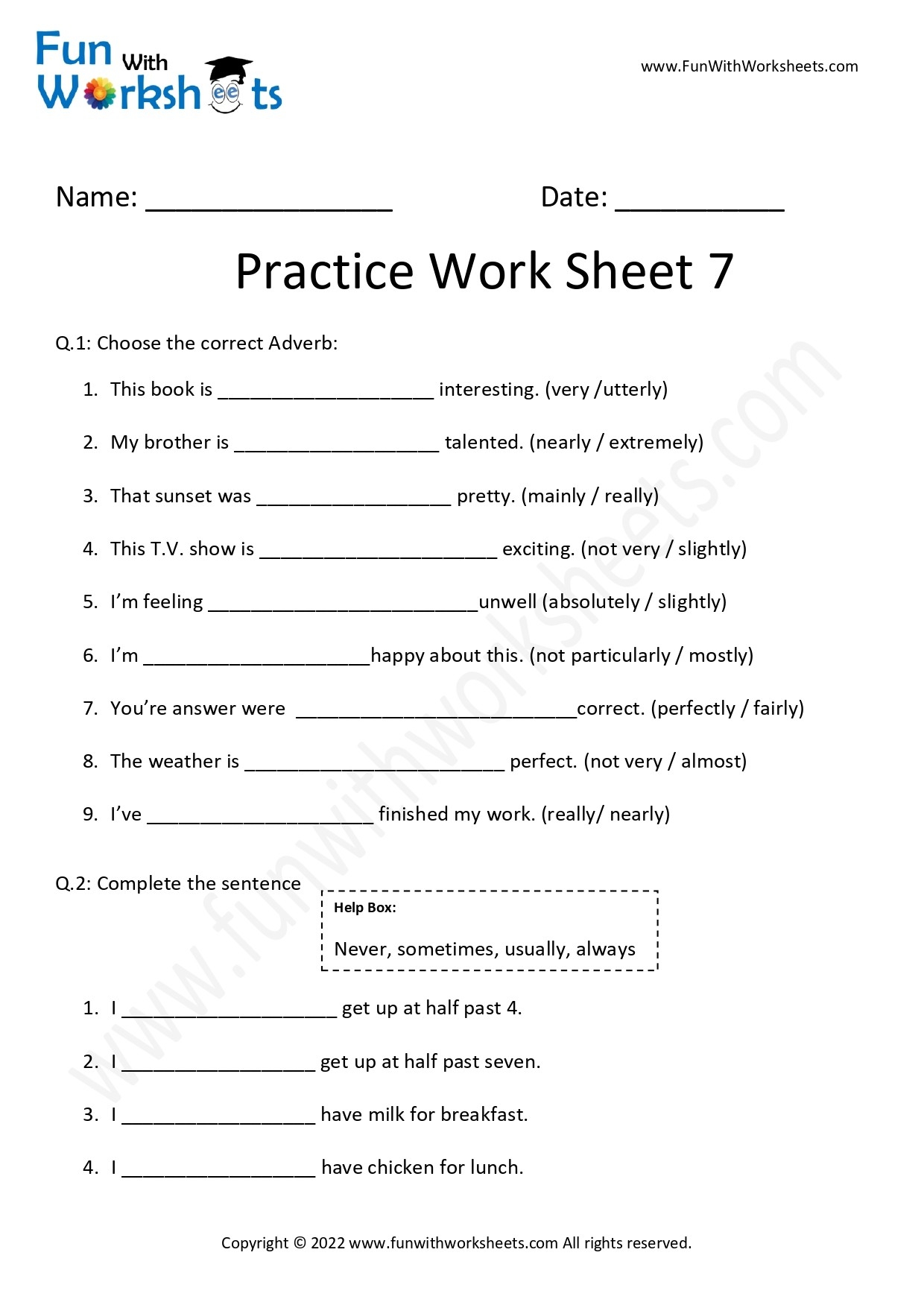 Adverb Practice Worksheet 7 Free Printables Worksheets Library Adverb Practice Worksheet 7 Free Printables Worksheets Library