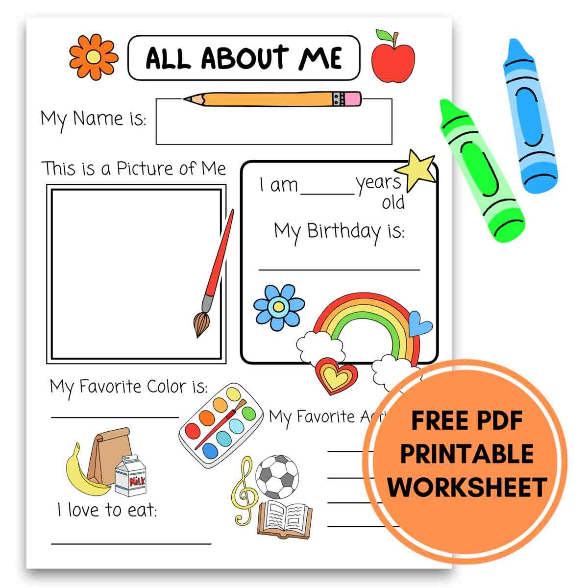 All About Me Worksheet Free