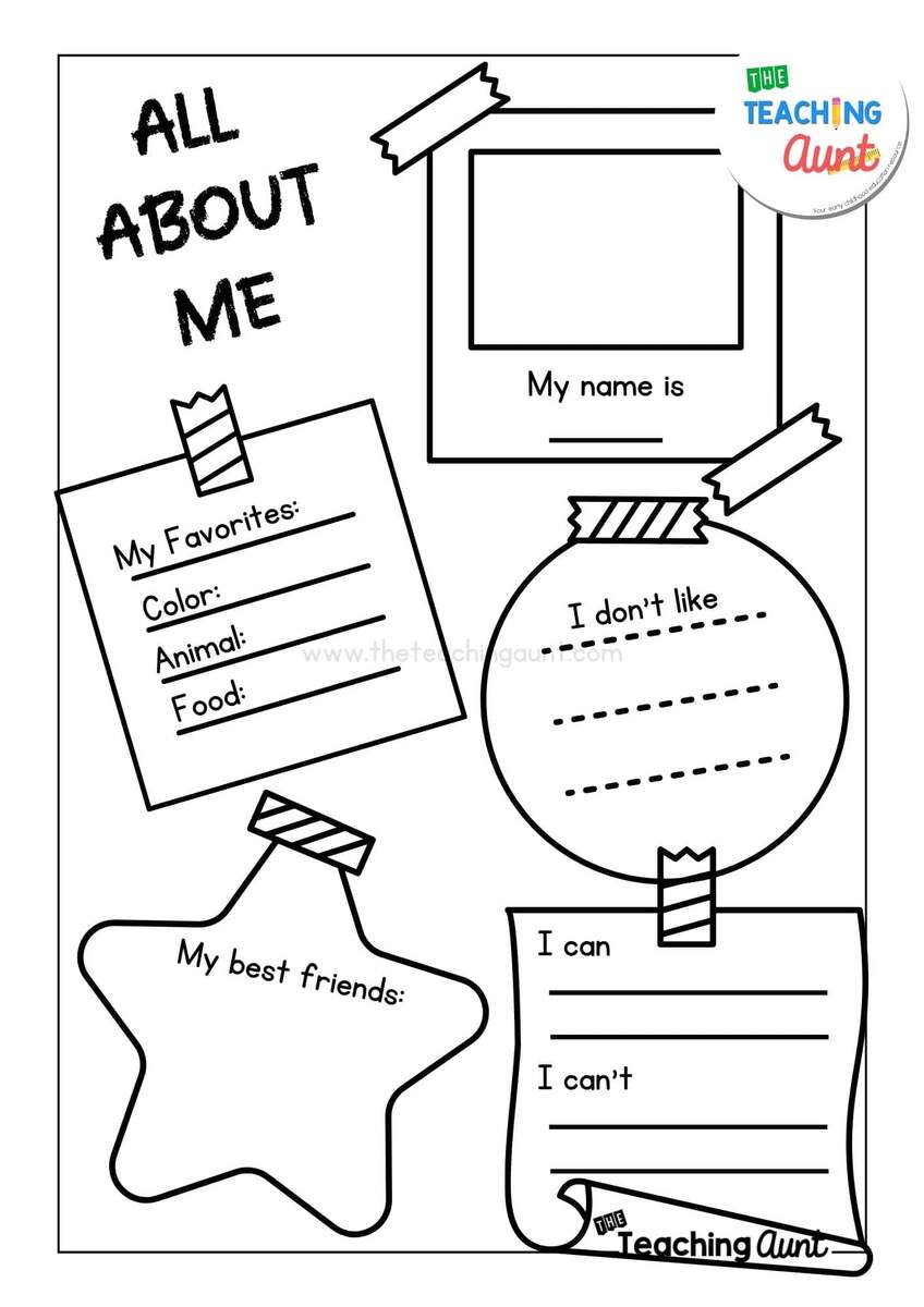All About Me Worksheets Free Printable The Teaching Aunt All About Me Preschool Worksheets Learn And Explore