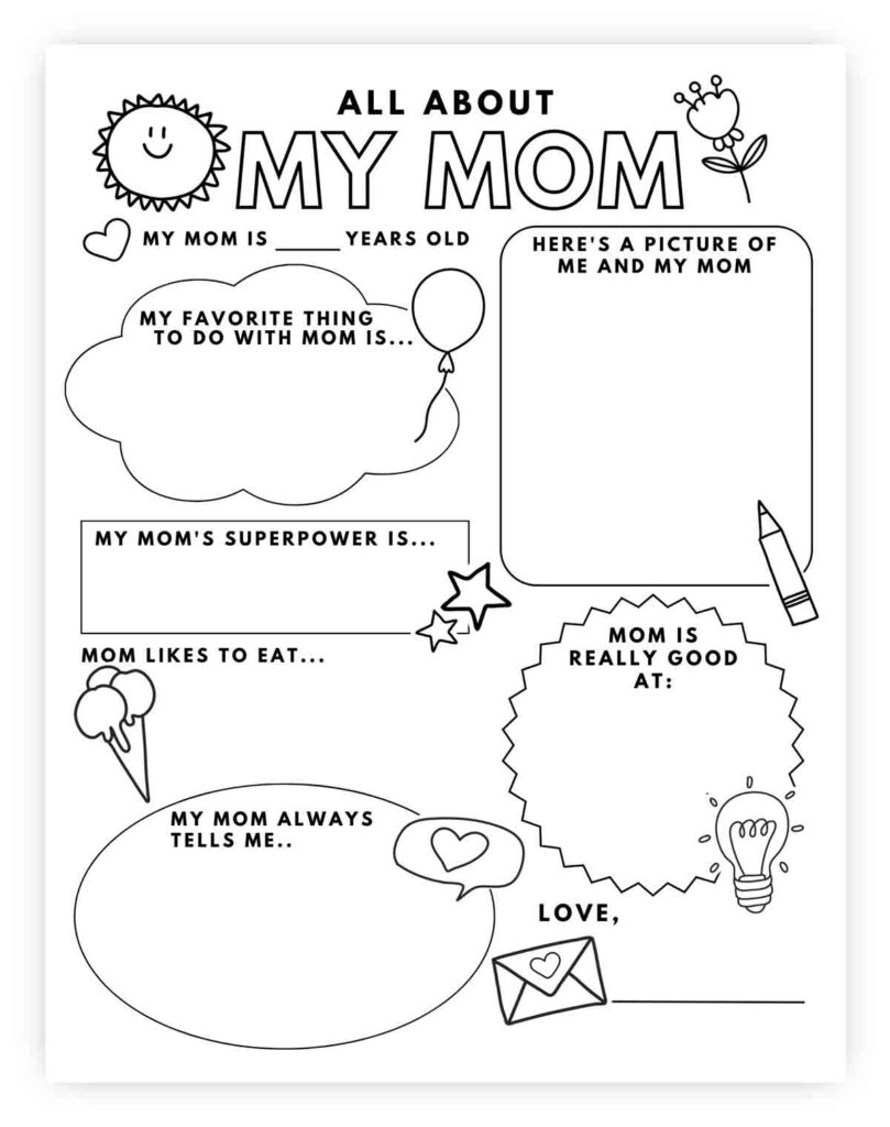 Free Printable Mother S Day Questionnaire