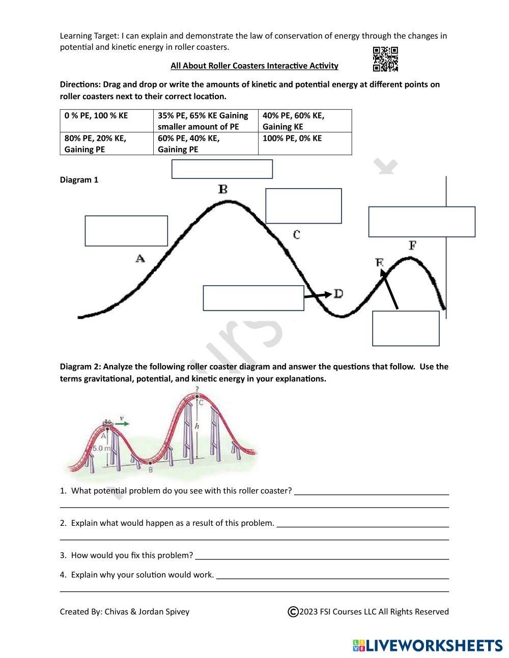 All About Roller Coasters Interactive Activity Worksheets Library